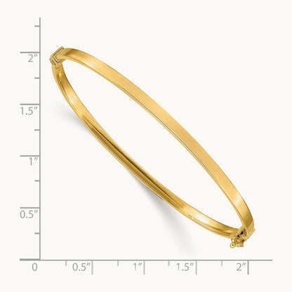 Polished Hinged Bangle Bracelet — 14K Yellow Gold