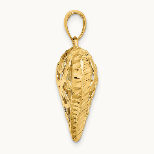 3-D Diamond-cut Filigree Puffed Heart Charm — photo set