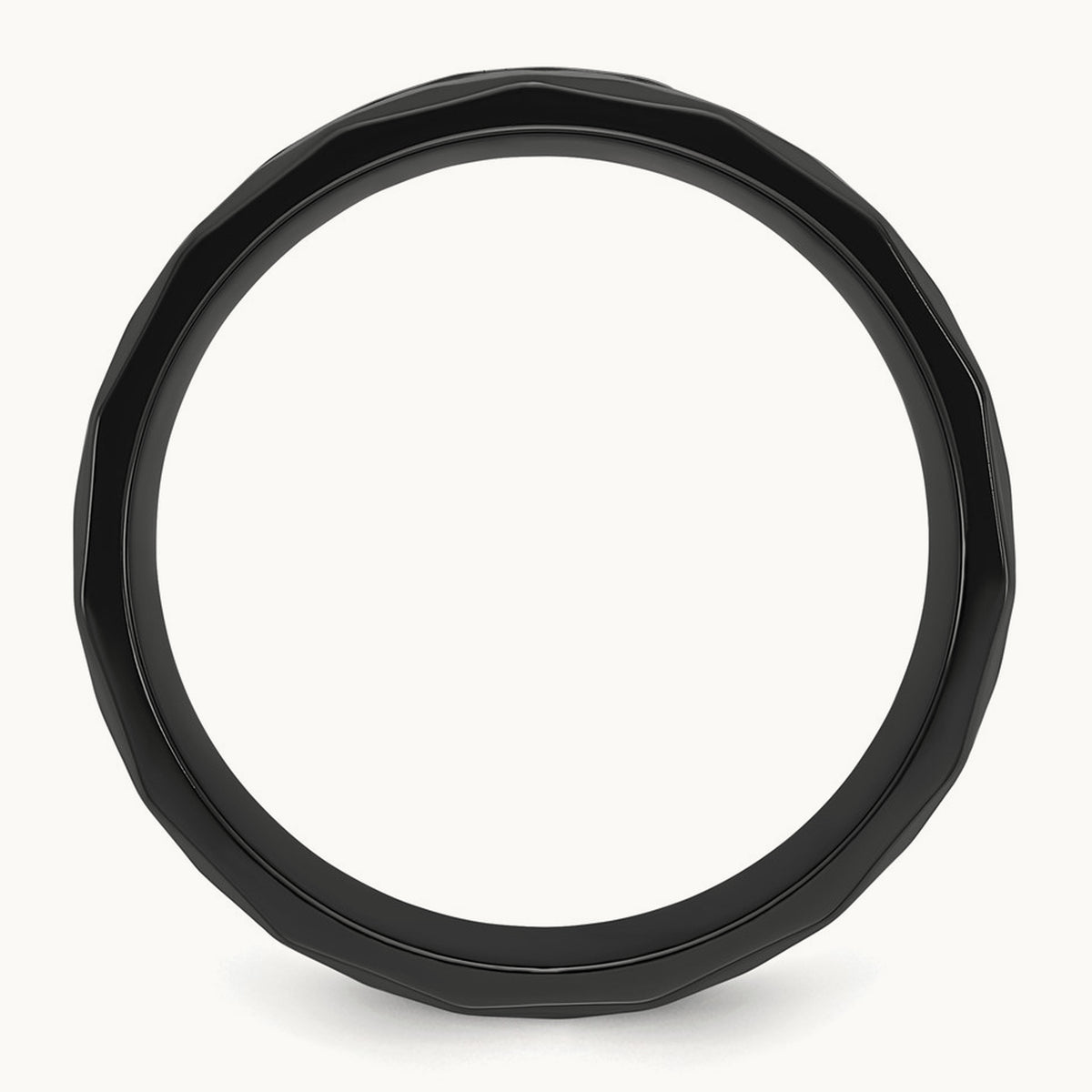 Black Zirconium Polished Faceted w/Wood and Deer Antler Inlay Band