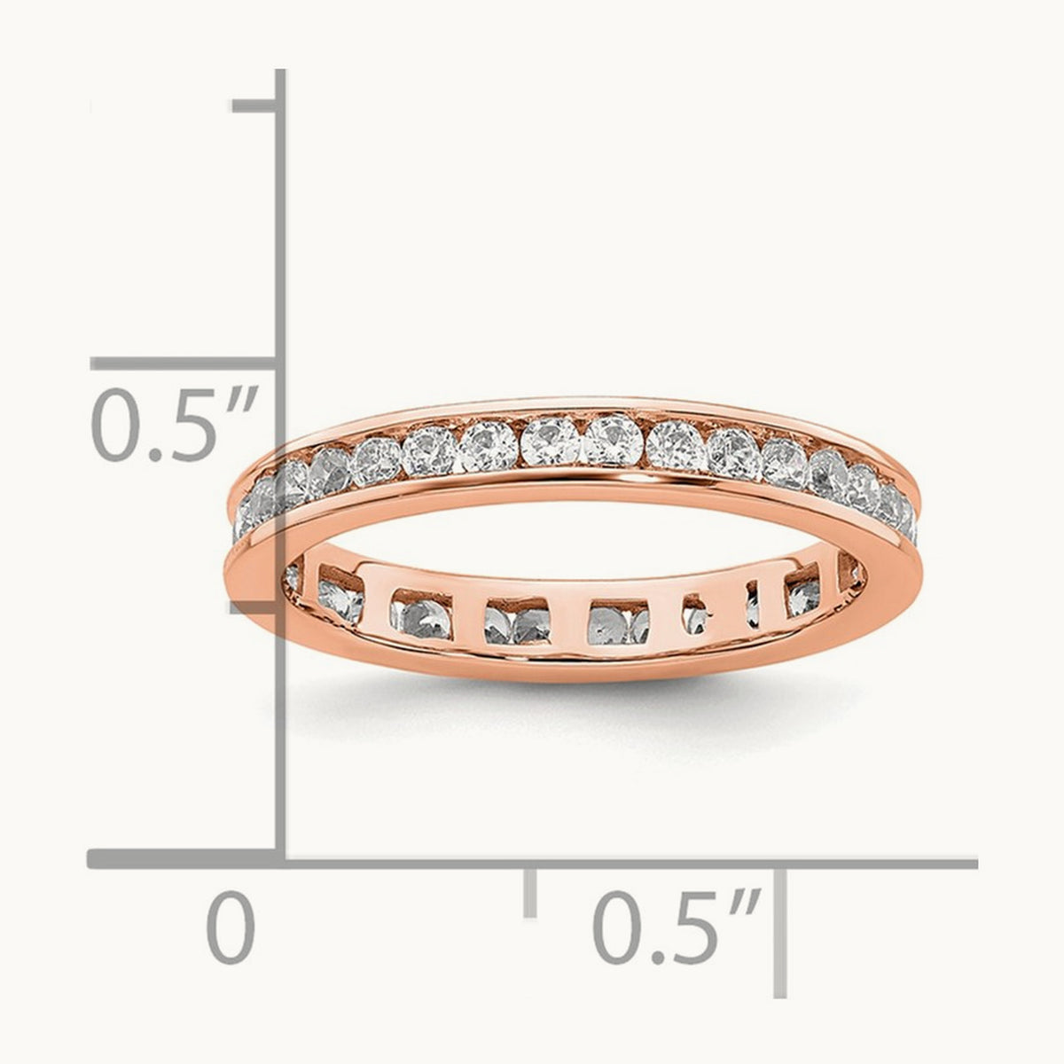 Channel Set Eternity Band, 0.50-1.00 ct tw Lab-Grown Diamond — 1/2 ct, 14K Rose Gold