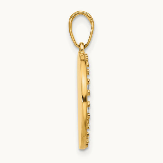 D/C It's A Girl Pendant, 14K with White Rhodium