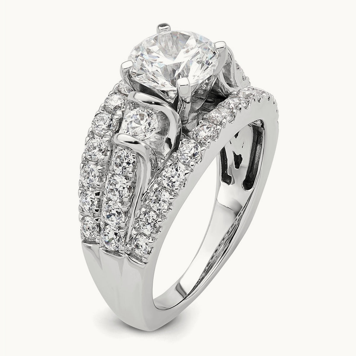 Round Engagement Ring, 3.00 ct tw Lab-Grown Diamond