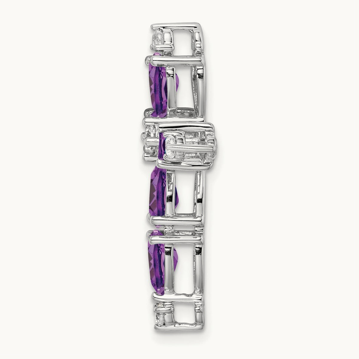 Amethyst and Diamond Cross Chain Slide — photo set