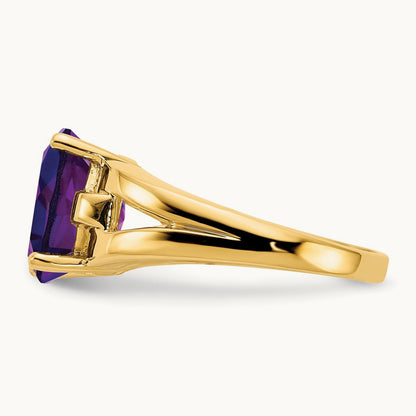 11x9mm Oval Amethyst ring, 14K