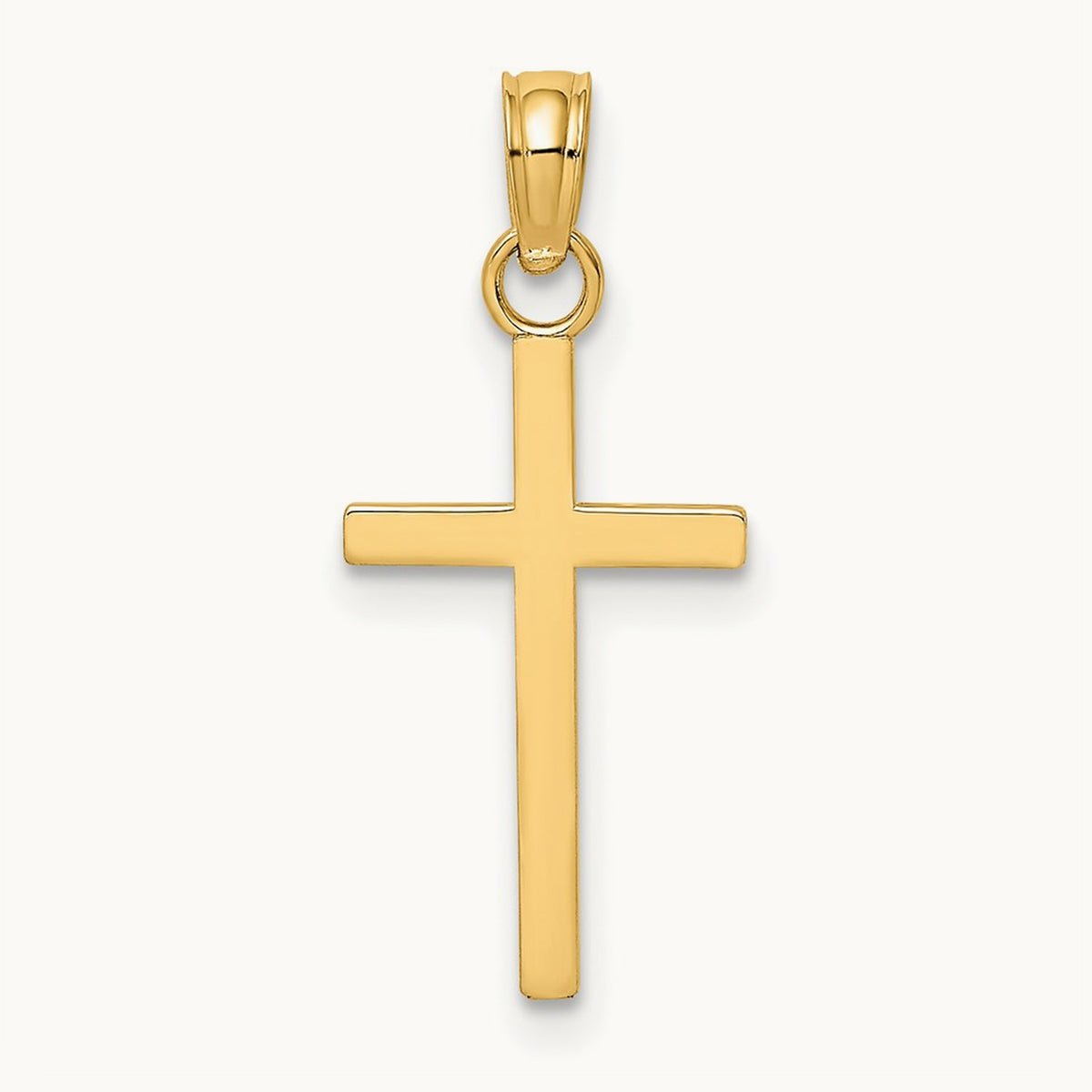 Polished Small Cross Charm, 14K