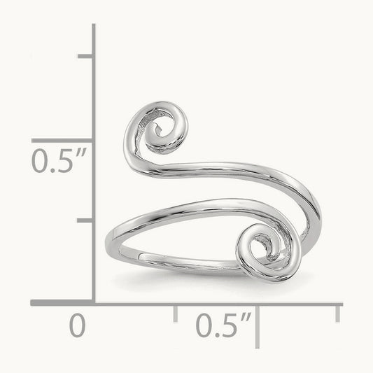 Swirl Toe Ring, 14K White Gold