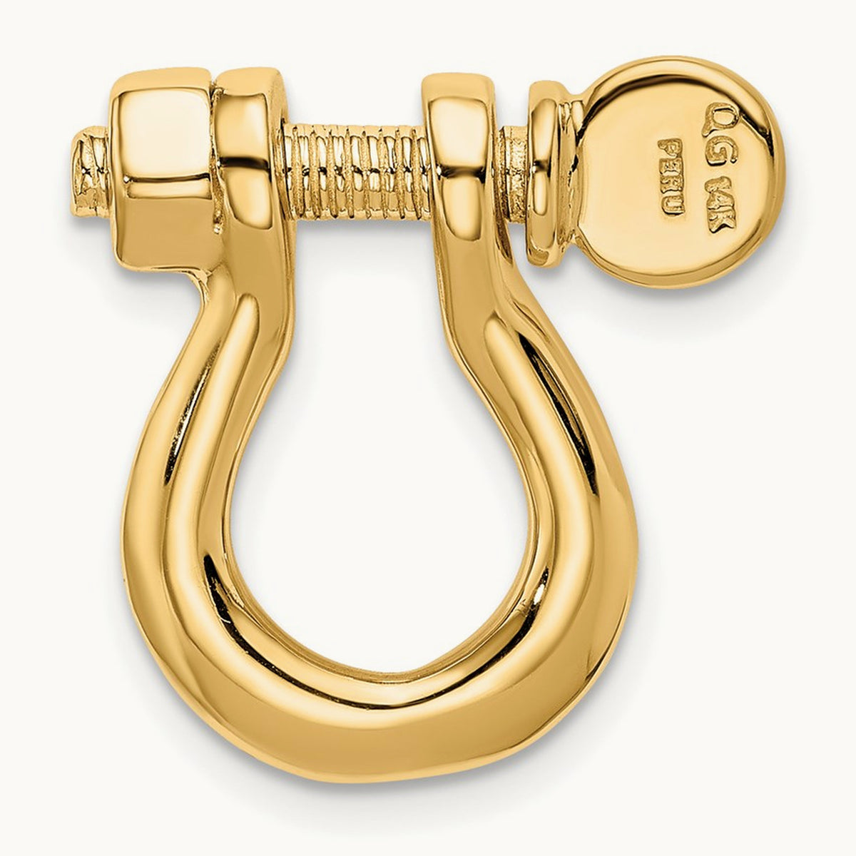 3D Large Shackle Link Pendant, 14K