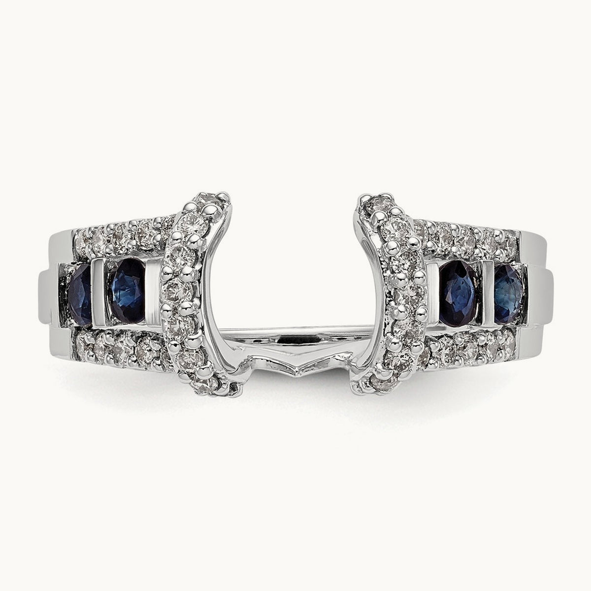 Diamond w/Sapphire Wrap, 14K White Gold
