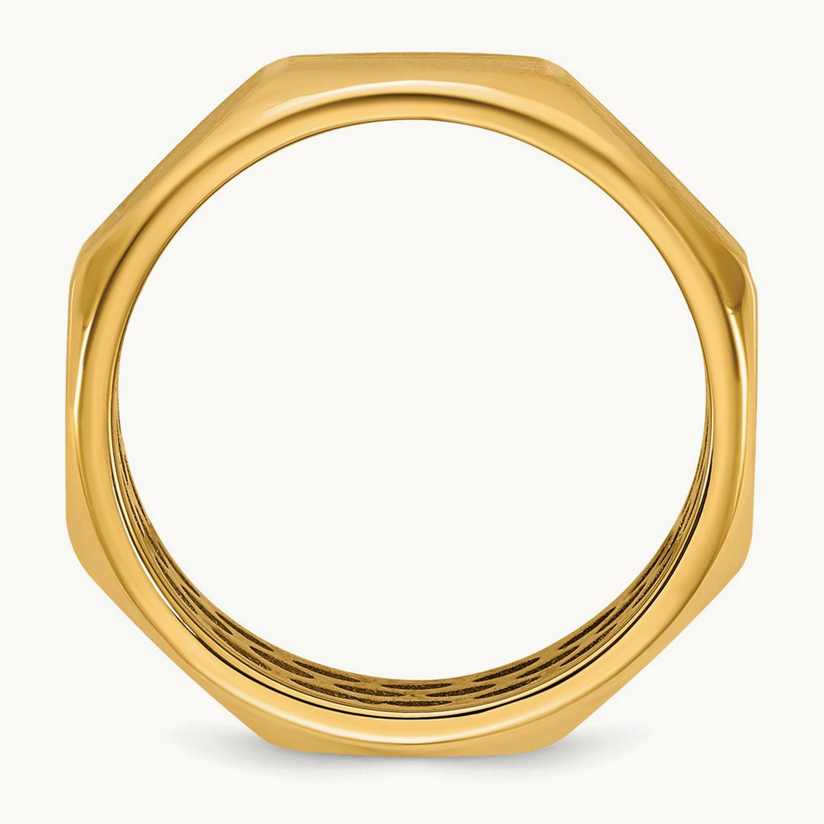 IB Goodman Men's Satin Octagonal Ring, 7.7mm, 14K Gold — 14K Yellow Gold