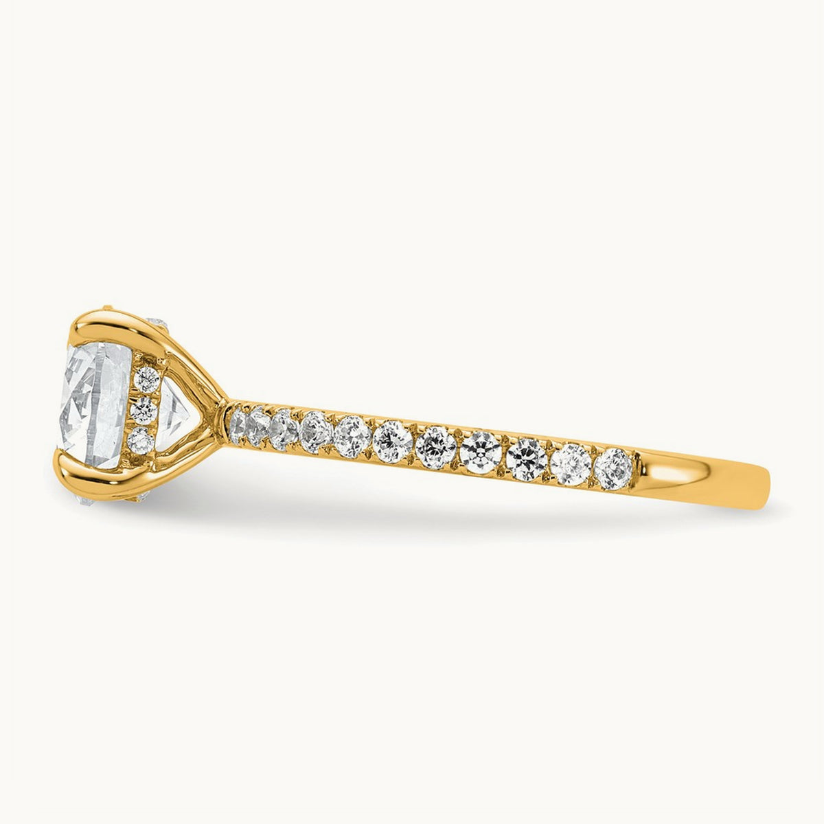 Round Solitaire Engagement Ring, 1.25-3.50 ct tw Lab-Grown Diamond — 14K Yellow Gold, 7