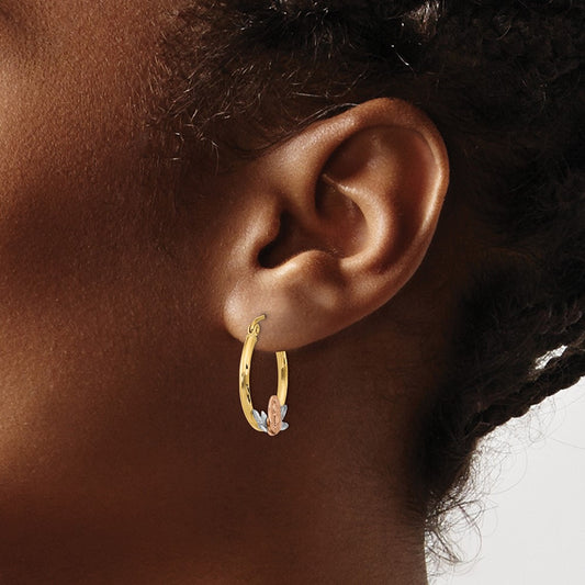 Tri-color Guadalupe Hoop Earrings — 19.5mm