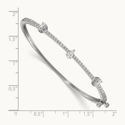 Round & Pear Hinged Bangle, 1.25 ct tw Lab-Grown Diamond