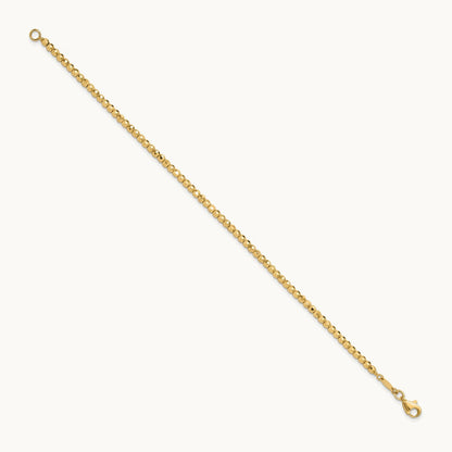 Polished and Diamond-cut Beaded Bracelet, 14K