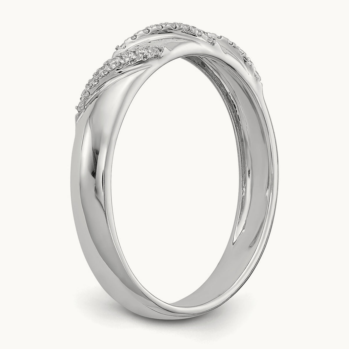 Complete Diamond Trio Men's Wedding Band, 14K White Gold