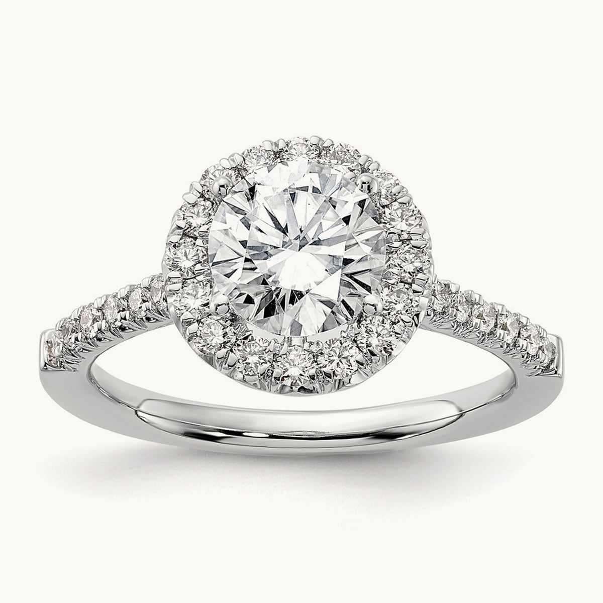 Semi-Mount Engagement Ring, 0.25-0.50 ct tw Lab-Grown Diamond — 1/2 ct (holds 1 1/2 ct center) · VS/SI (Great), 14K White Gold, 7