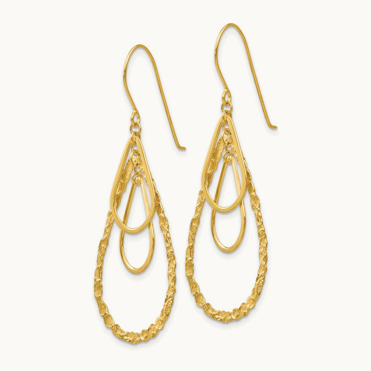 Tear Drop Earrings, 14K
