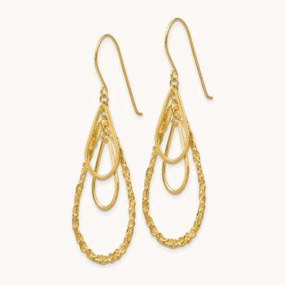 Tear Drop Earrings, 14K