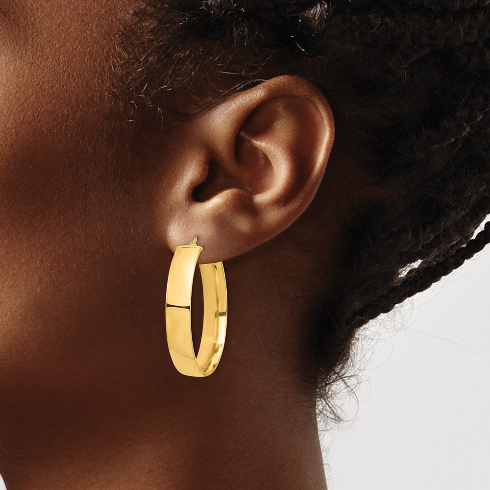 High Polished Hoop Earrings — 14K Yellow Gold