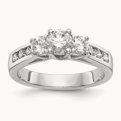 3 Stone Engagement Ring, 1.00-1.50 ct tw Lab-Grown Diamond