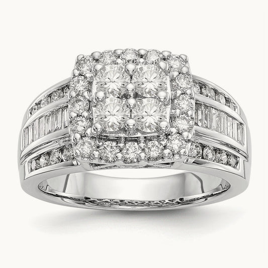 Cluster Engagement Ring, 1.50 ct tw