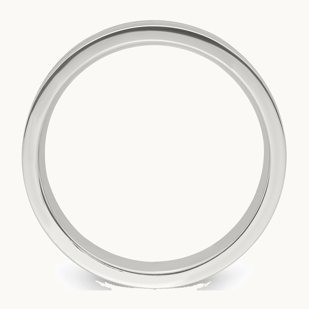 Sterling Silver 6mm Polished Flat Grooved Center Fancy Band