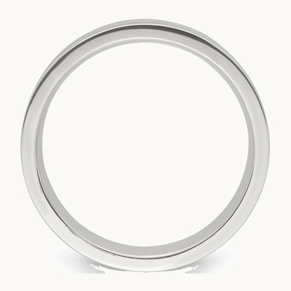 Sterling Silver 6mm Polished Flat Grooved Center Fancy Band