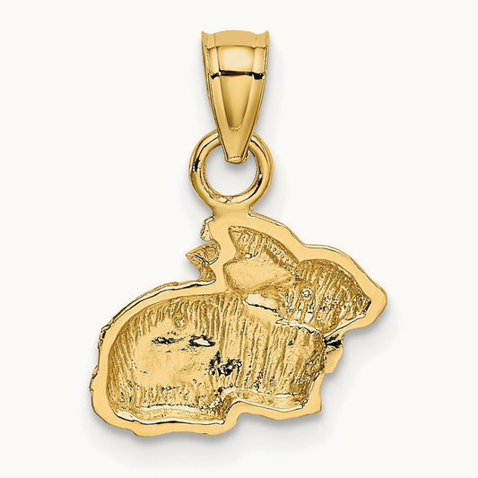 Polished Rabbit Pendant, 14K