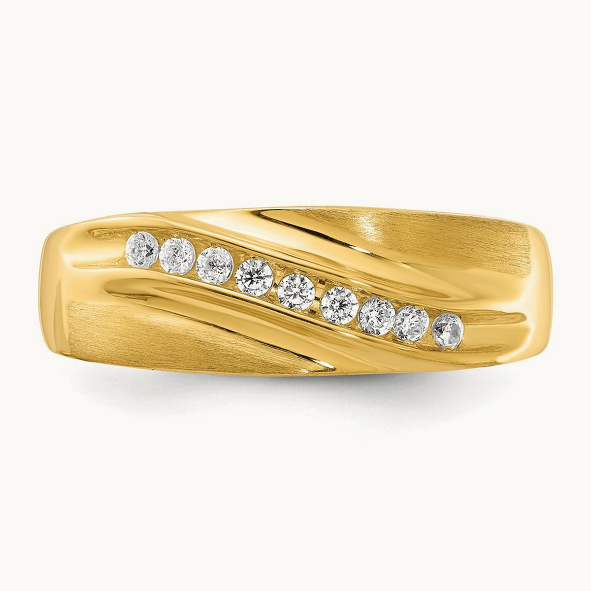 Diamond Men's Band : Satin E/W, 14K