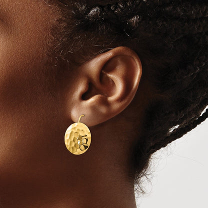 Hammered Circle Earrings — 23mm