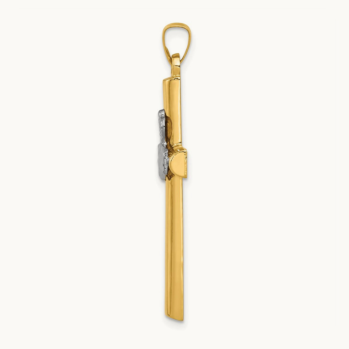 Claddagh Cross Pendant, 14K Two-tone