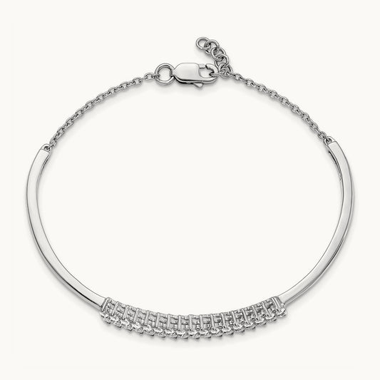 With Ext Bangle Bracelet, 1.00 ct tw Lab-Grown Diamond