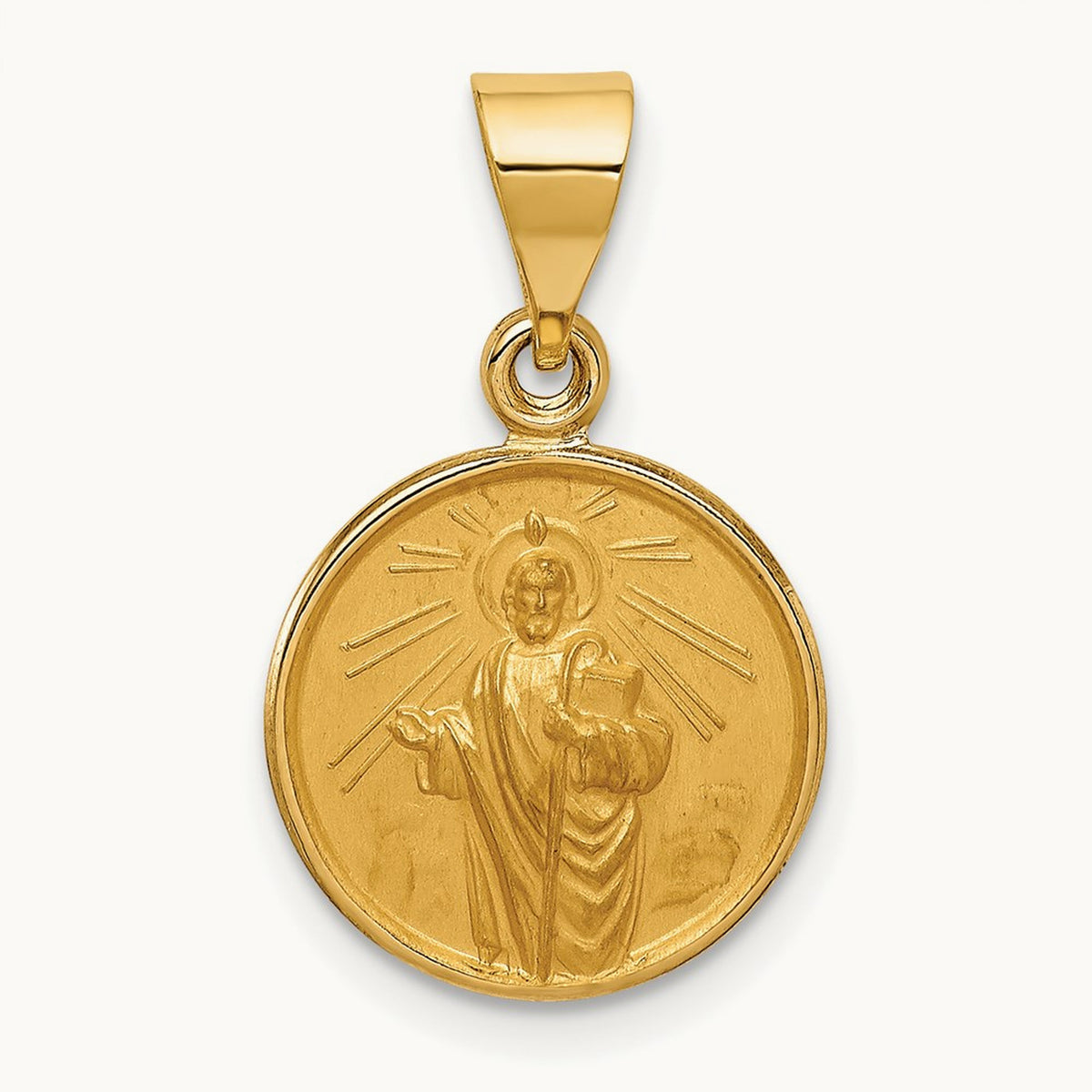 Saint Jude Thaddeus Medal Pendant, 18K