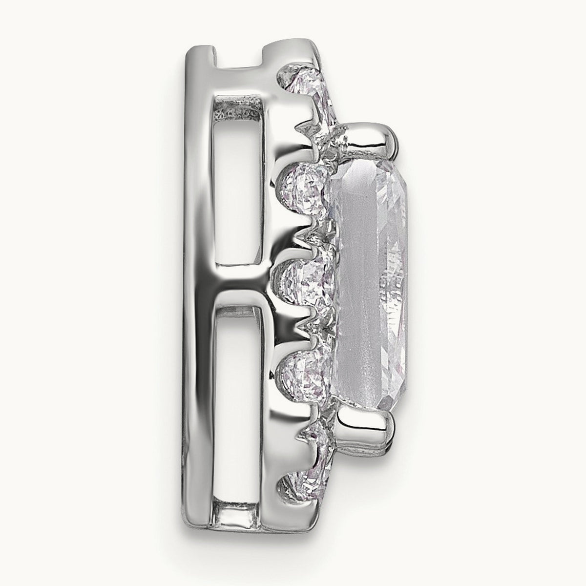 Radiant Halo Chain Slide, 0.25-5.50 ct tw Lab-Grown Diamond — 2 7/8 ct, 14K White Gold