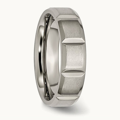 Satin and Polished Grooved Band — 6mm