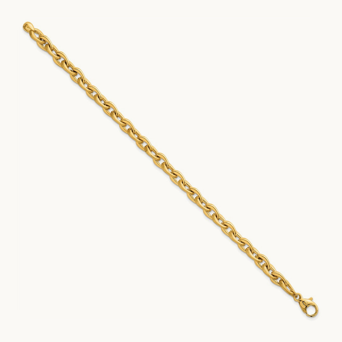 Polished And Brushed Chain Bracelet, 6.75mm, 14K