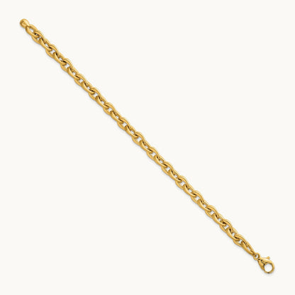 Polished And Brushed Chain Bracelet, 6.75mm, 14K