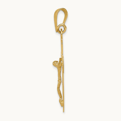 Polished Crucifix Pendant, 14K