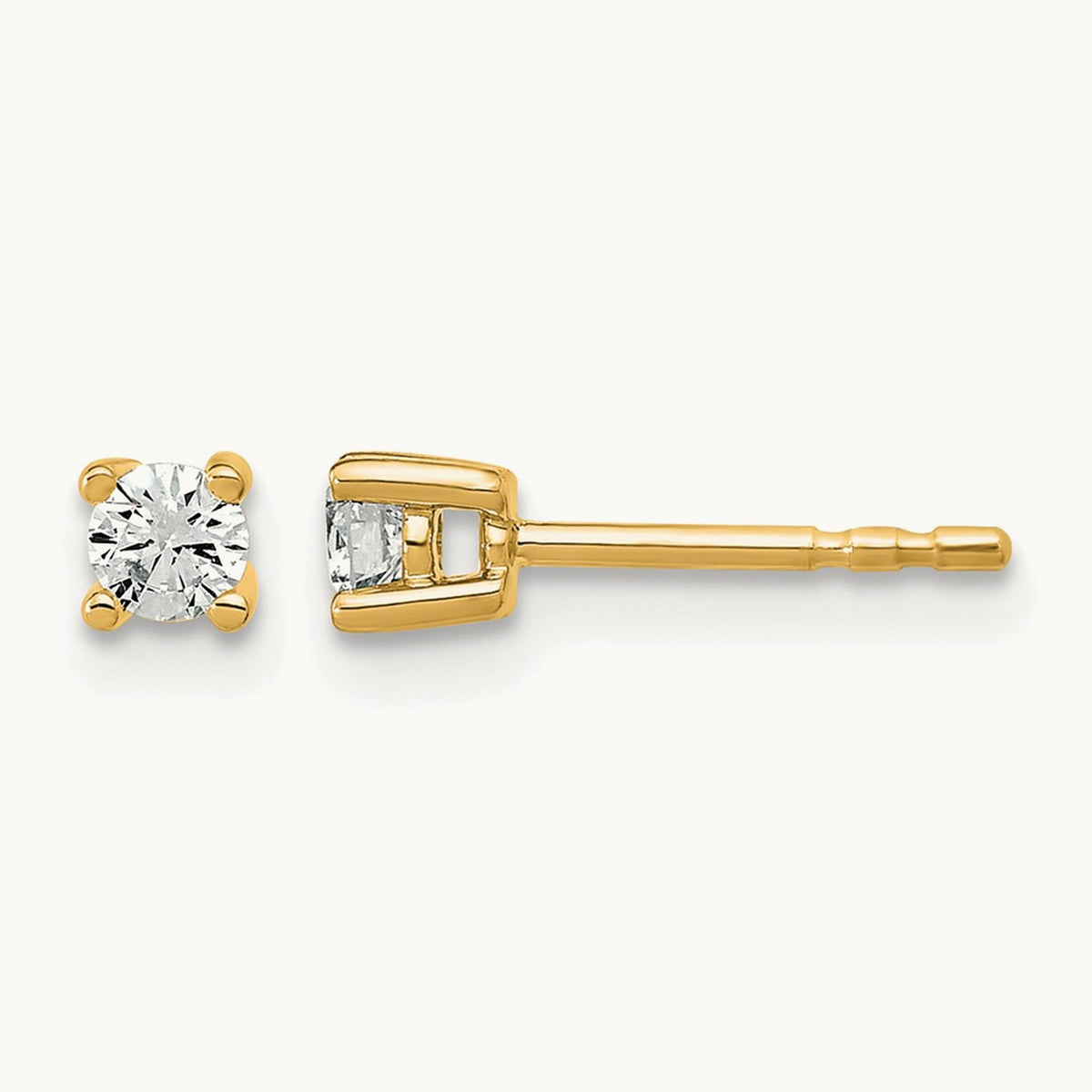 Round Heavyweight Stud Earrings, 0.10-7.00 ct tw Lab-Grown Diamond — 1/5 ct, 14K Yellow Gold