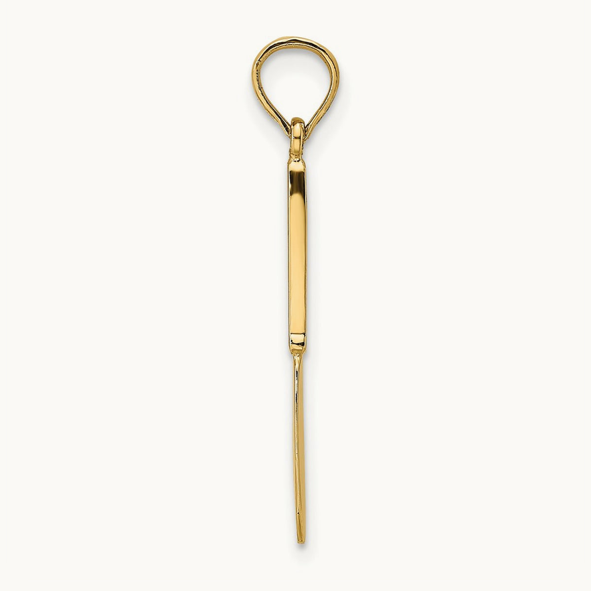 W/ Black Enamel 3-D Table Knife Charm, 14K