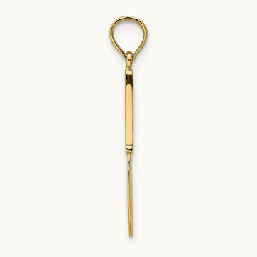 W/ Black Enamel 3-D Table Knife Charm, 14K