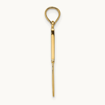 W/ Black Enamel 3-D Table Knife Charm, 14K