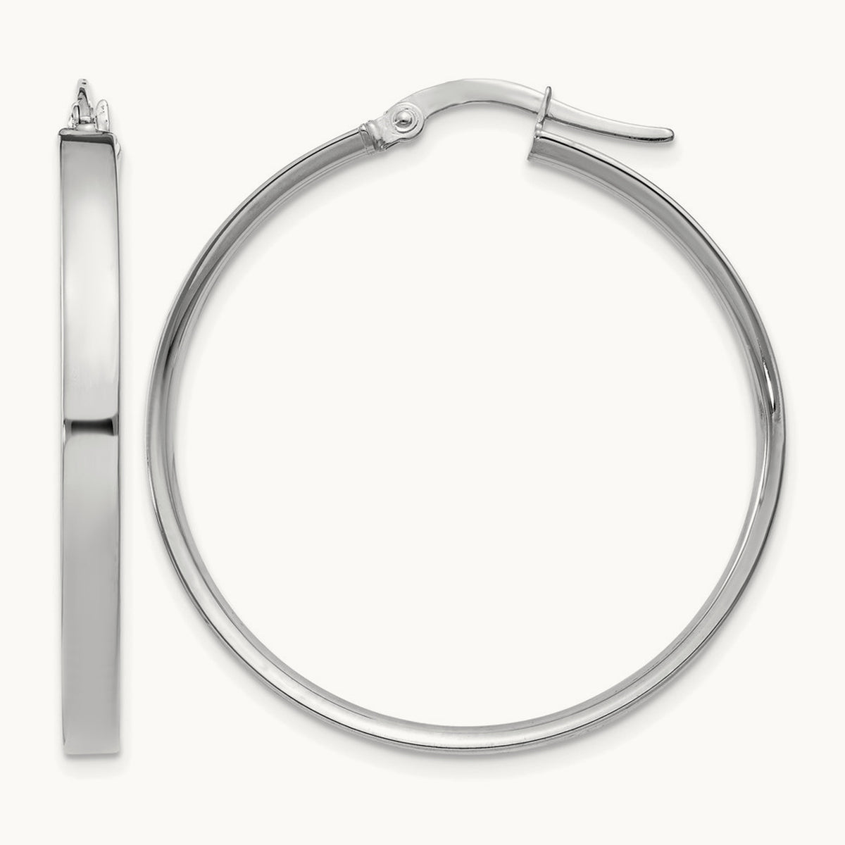 XL Hoop Earrings — 14K White Gold