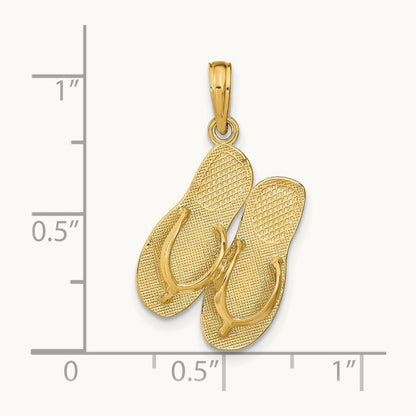 ST. THOMAS Reversible Flip Flops Pendant, 14K