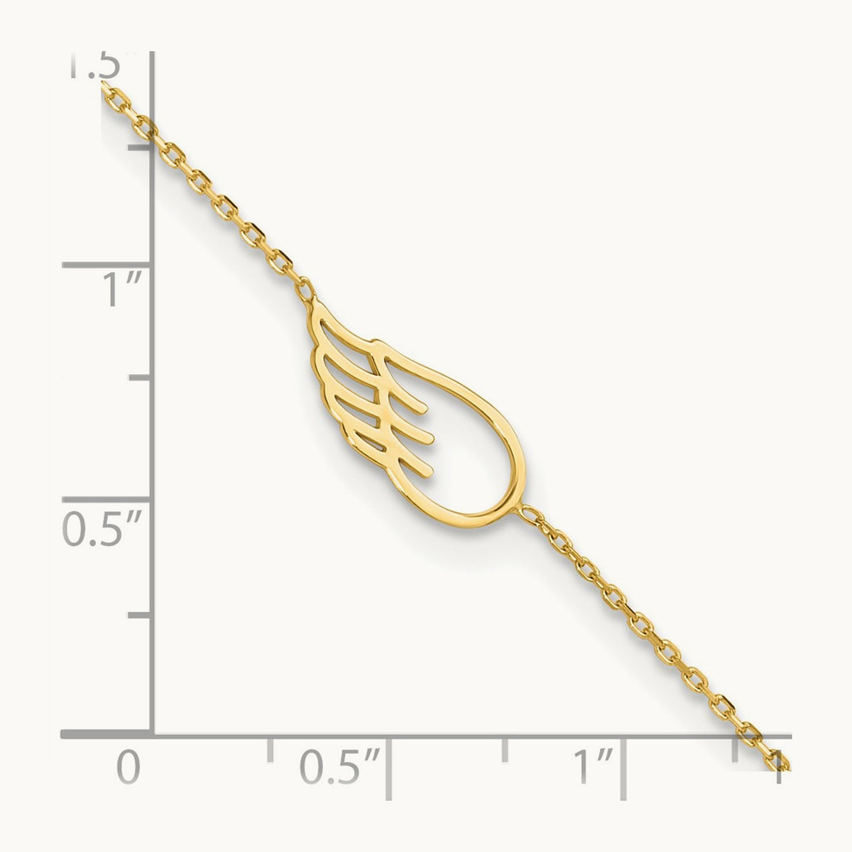 Wing 10in Plus 1in ext. Anklet, 14K