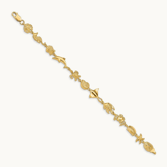 Sea Life Bracelet, 14K
