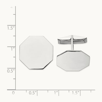 WG Men's Octagonal Cuff Links, 14K