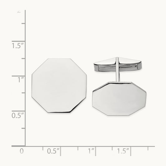 WG Men's Octagonal Cuff Links, 14K