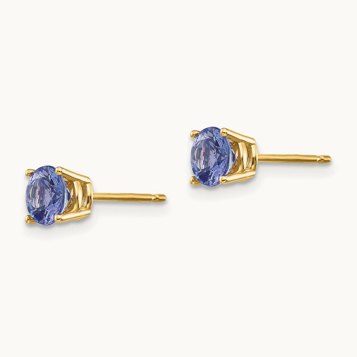 Tanzanite Post Earrings, 14K