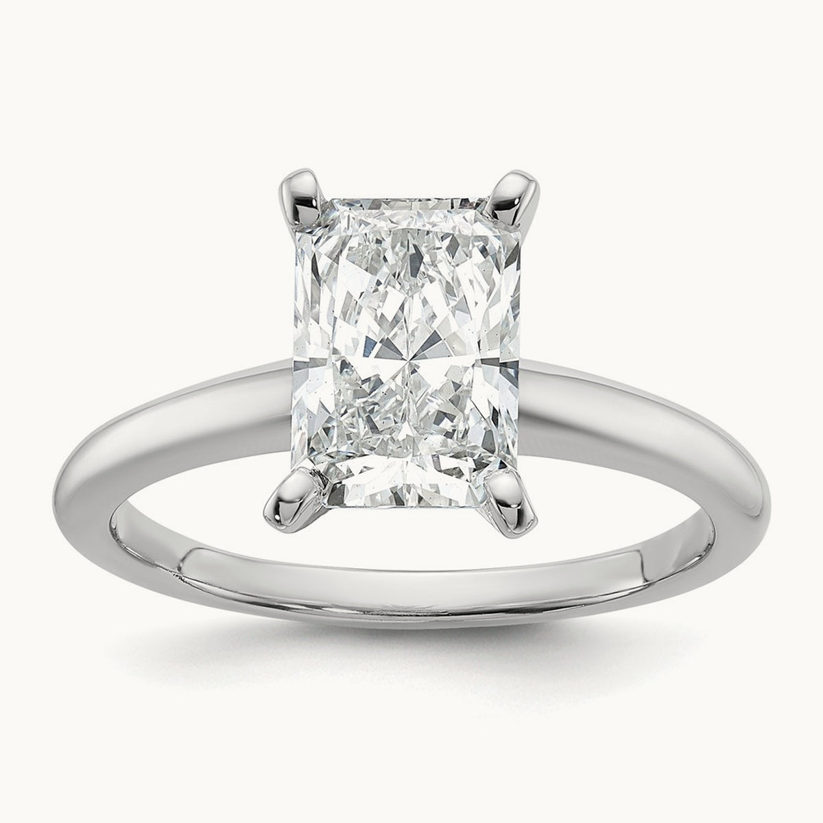 Radiant Solitaire Engagement Ring, 0.50-5.00 ct tw Lab-Grown Diamond — 2 ct, 14K White Gold