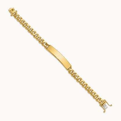 Hand-polished Curb Link ID Bracelet, 14K
